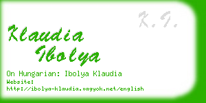 klaudia ibolya business card